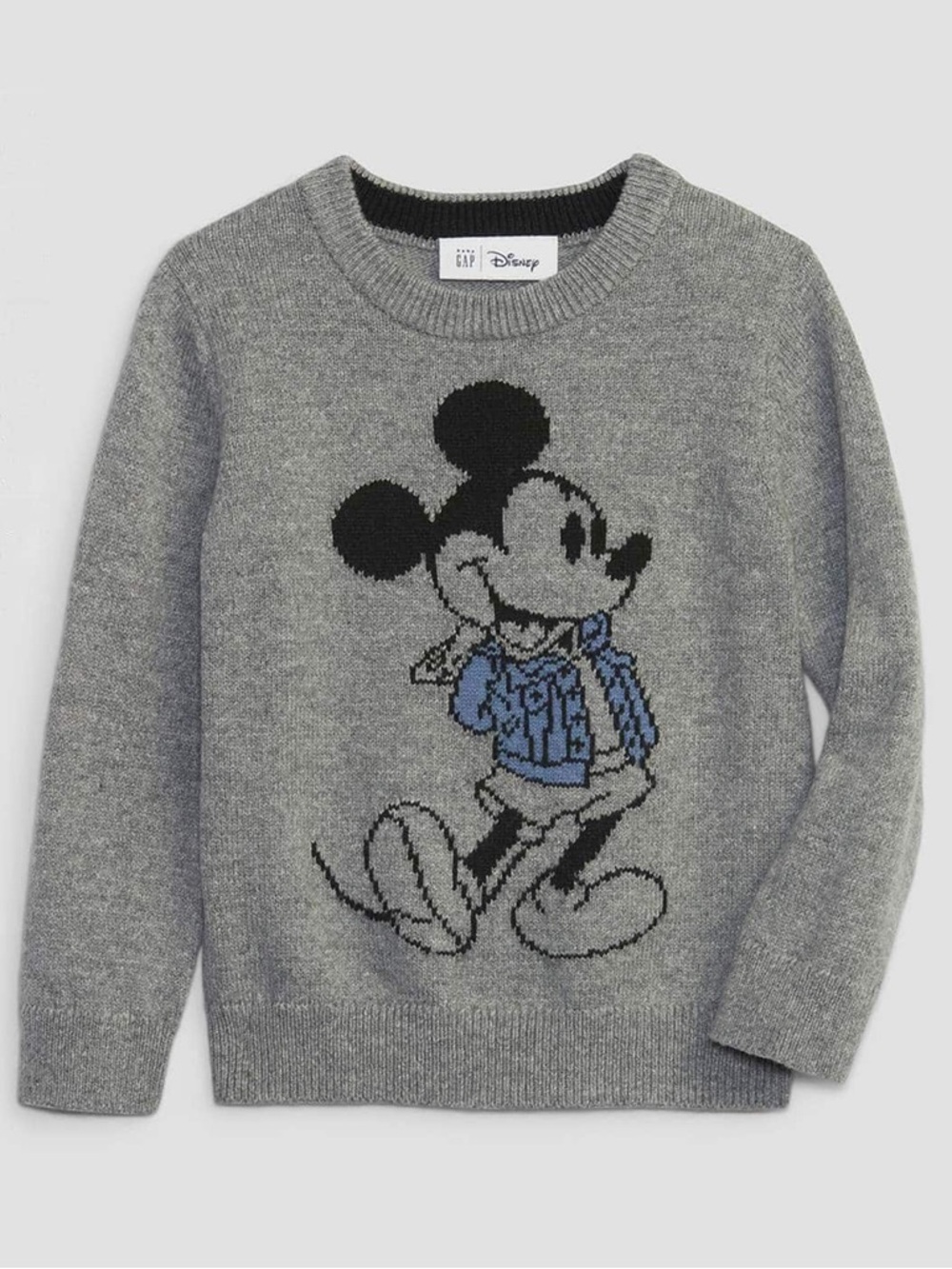 GAP Baby 2T Disney Gray and Black Knit Sweater